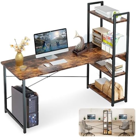 Desk with Reversible Shelves 100cm setup photo