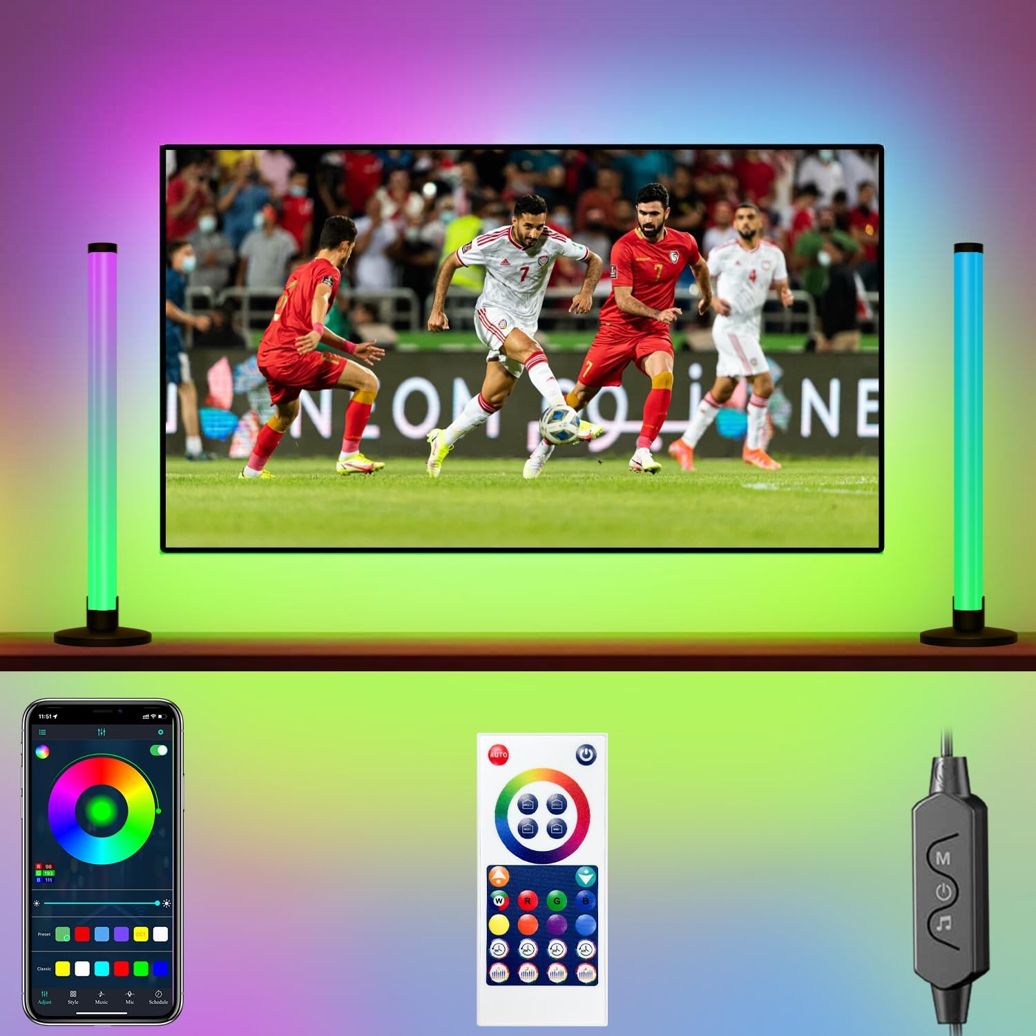 RGB Light Bars setup photo