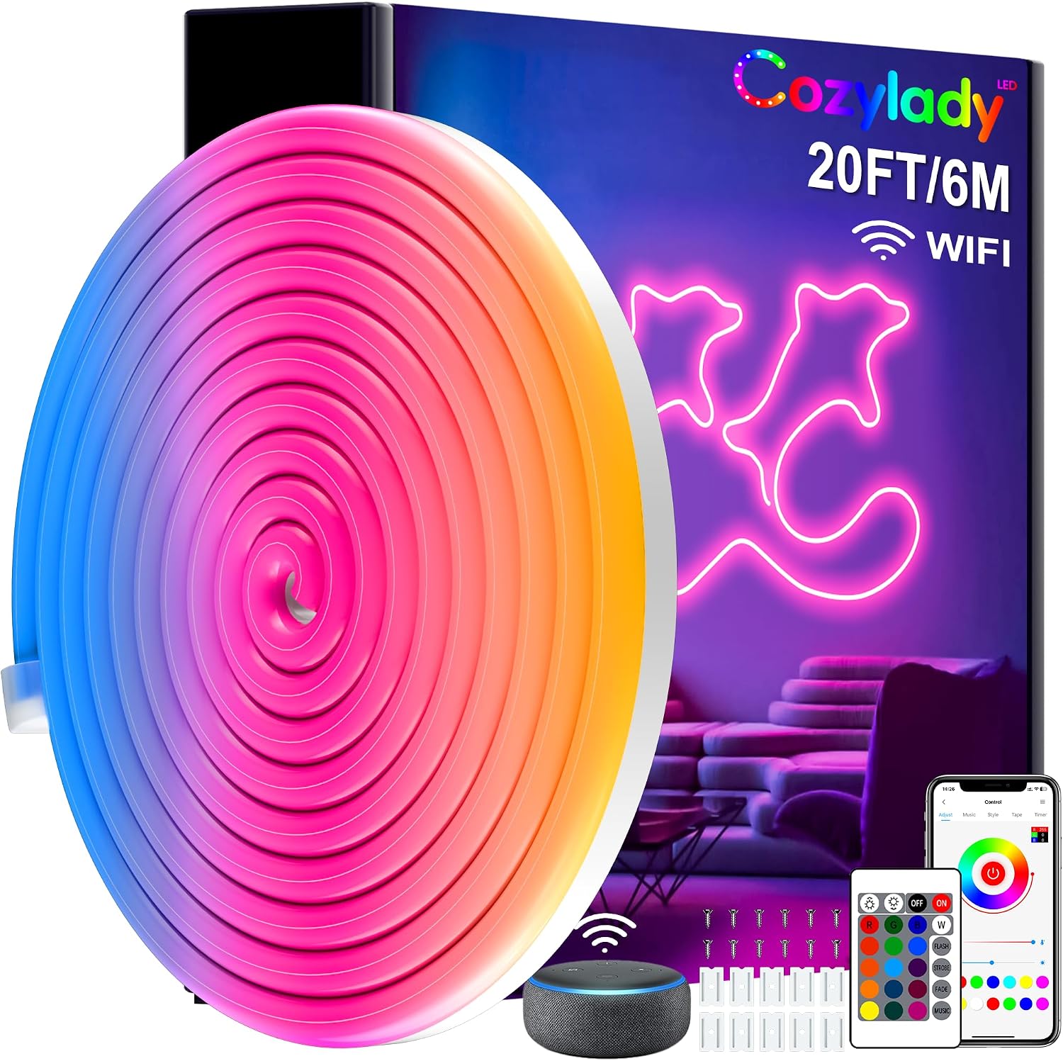 Smart Neon Rope Lights 6m setup photo