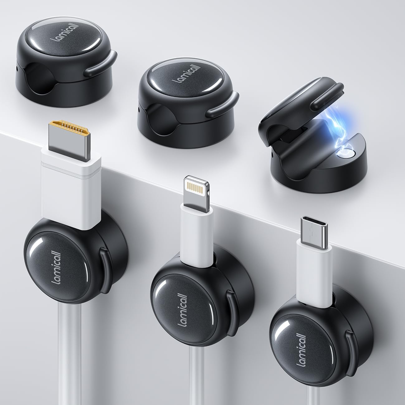Magnetic Cord Clips 6-Pack setup photo