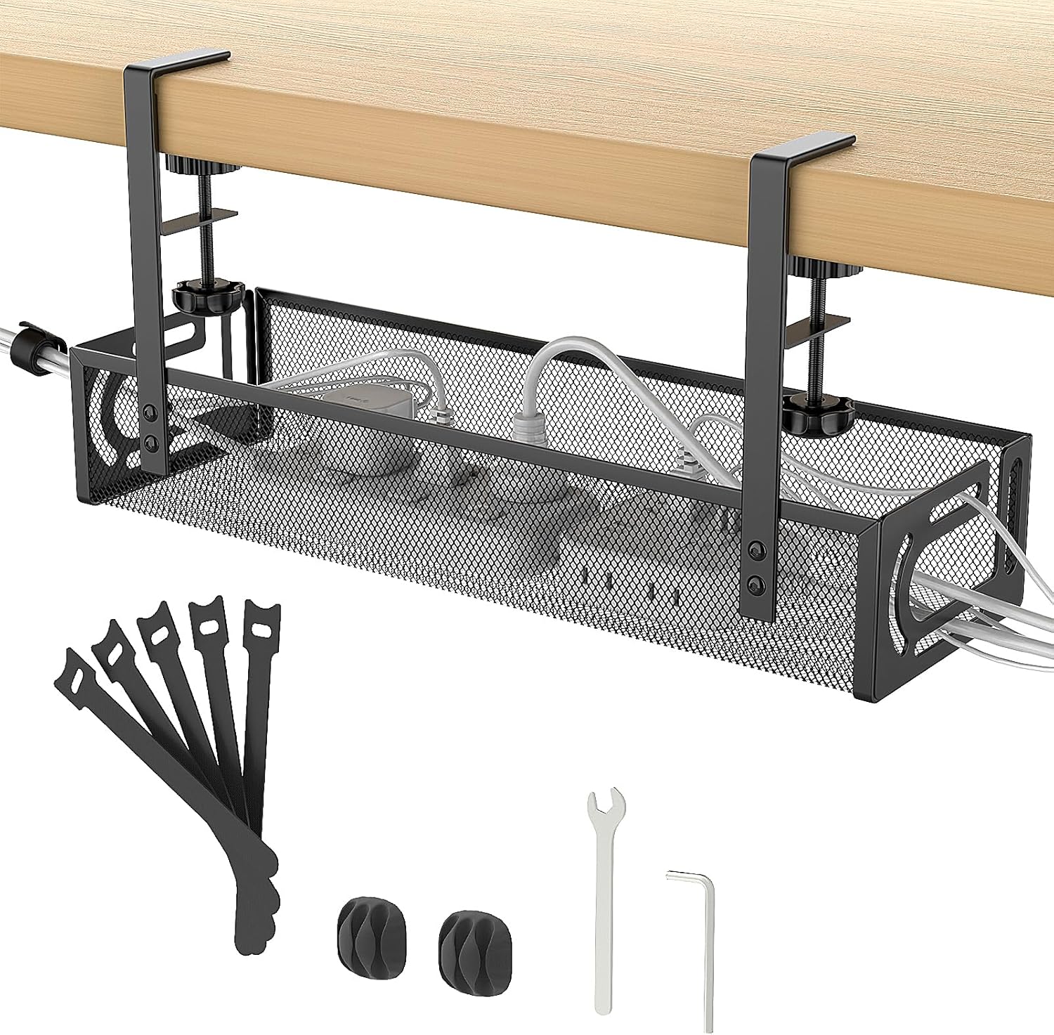 Under-Desk Cable Tray 39cm setup photo