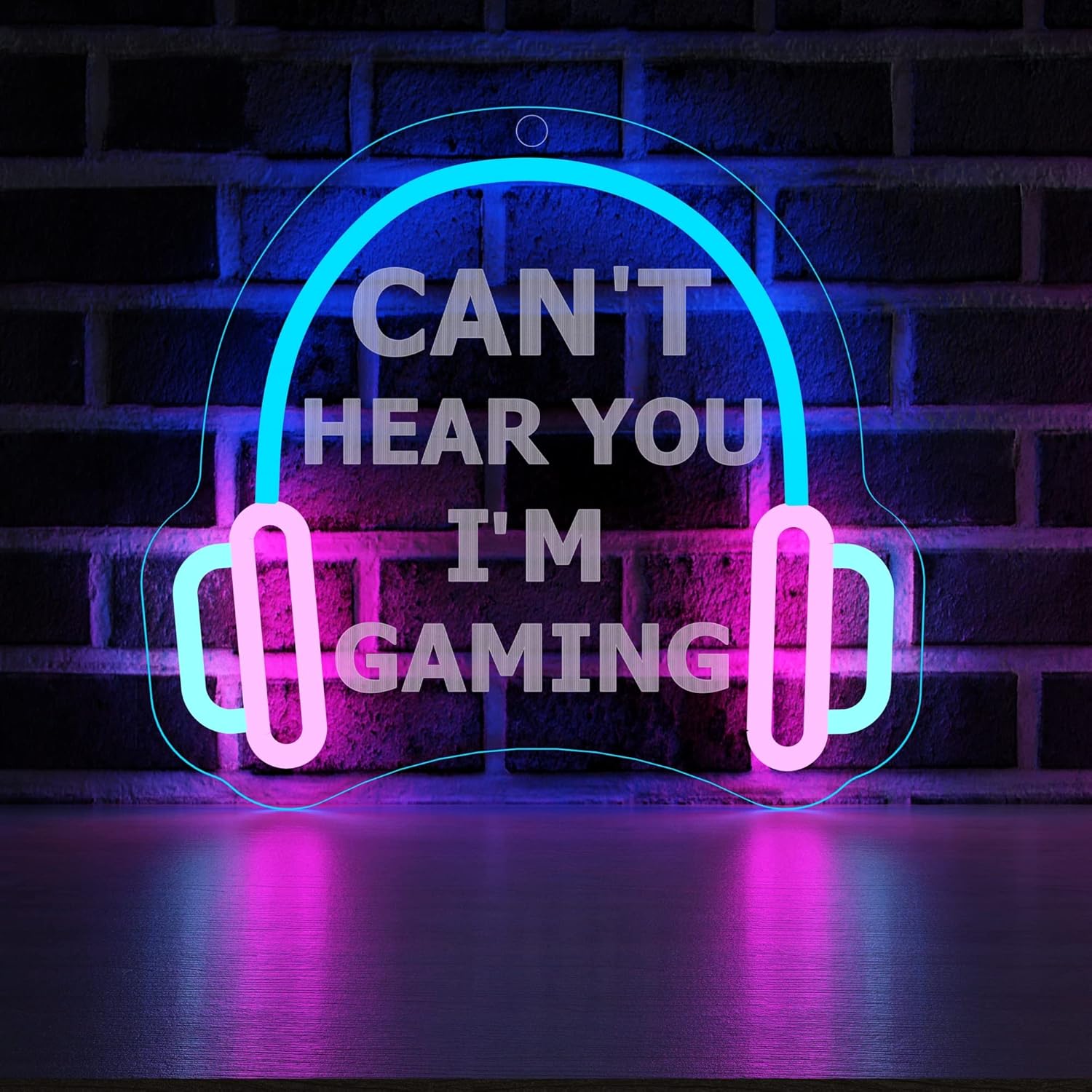Can't Hear You Neon Sign setup photo